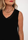 Barbara Lebek Contrast V Neck Vest Top, Black