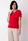 Barbara Lebek Embellished Neck T Shirt, Red
