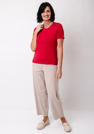 Barbara Lebek Embellished Neck T Shirt, Red