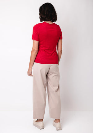 Barbara Lebek Embellished Neck T Shirt, Red