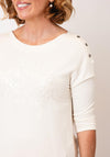 Barbara Lebek Button Detail Sequin Top, Light Beige