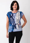 Barbara Lebek Abstract Beach Print Top, Blue