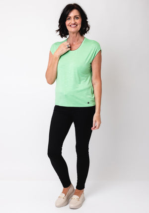 Barbara Lebek Embellished Neck T Shirt, Green