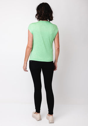 Barbara Lebek Embellished Neck T Shirt, Green