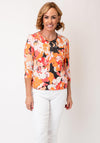 Barbara Lebek Floral Print Top, Orange Multi