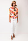 Barbara Lebek Floral Print Top, Orange Multi
