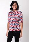 Barbara Lebek Floral Print Polo T Shirt, Red