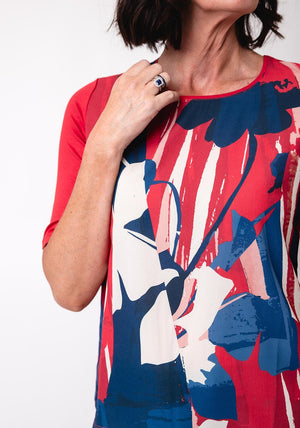 Barbara Lebek Abstract Print Top, Red