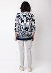 Barbara Lebek Floral Print Tunic Top, Navy and White