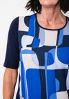 Barbara Lebek Geometric Embellished Top, Navy