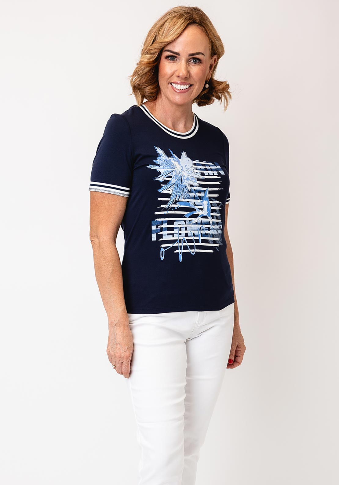 Barbara Lebek Graphic T Shirt, Navy