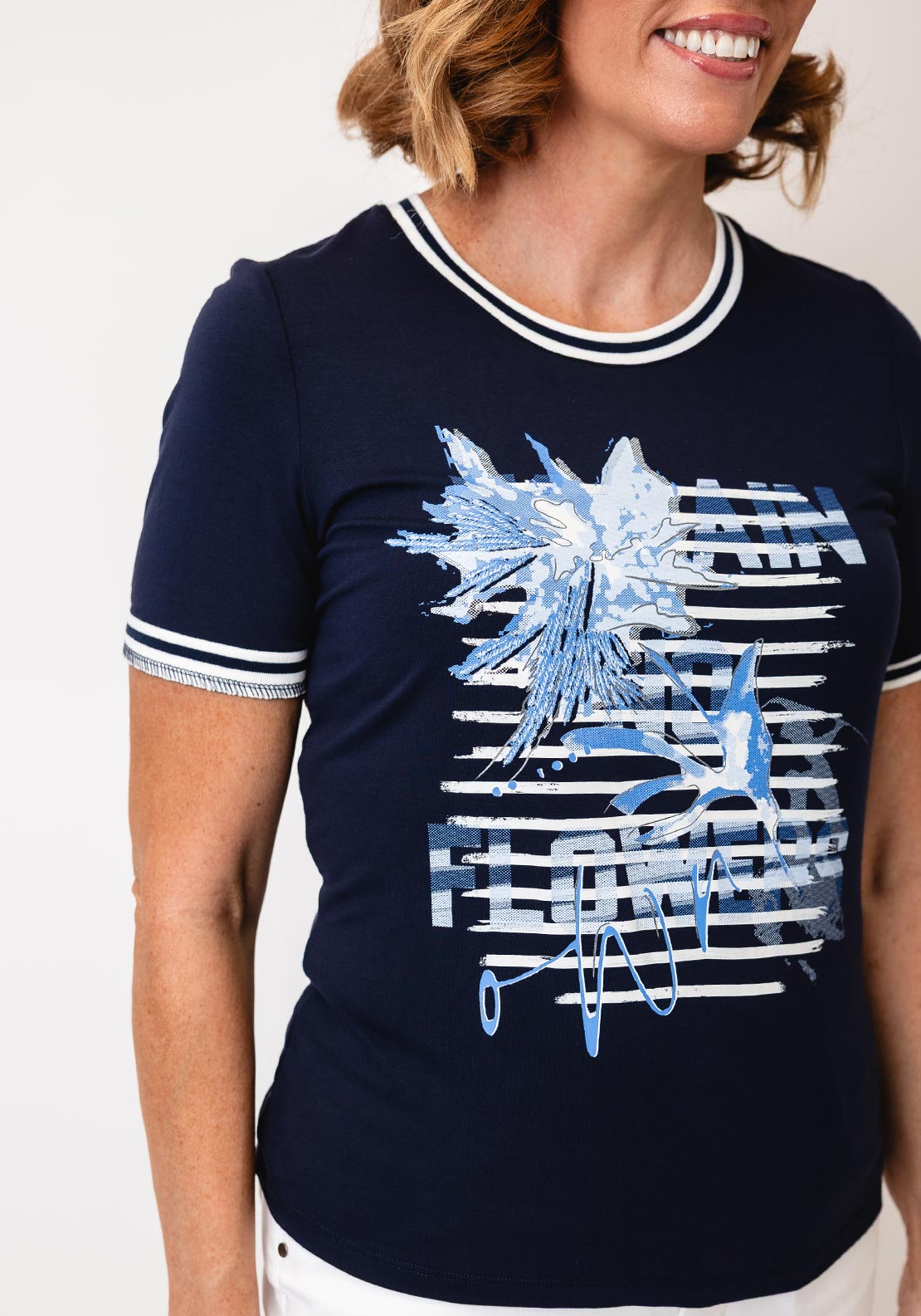 Barbara Lebek Graphic T Shirt, Navy
