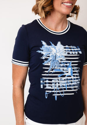Barbara Lebek Graphic T Shirt, Navy