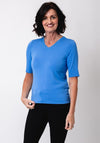 Barbara Lebek V Neck T Shirt, Blue