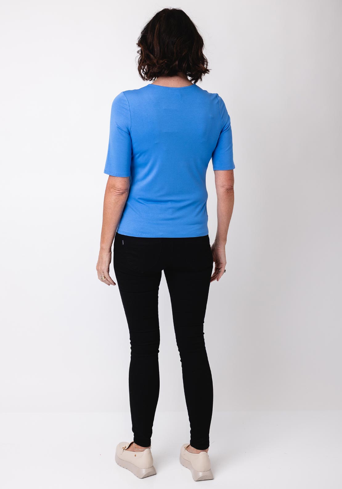 Barbara Lebek V Neck T Shirt, Blue