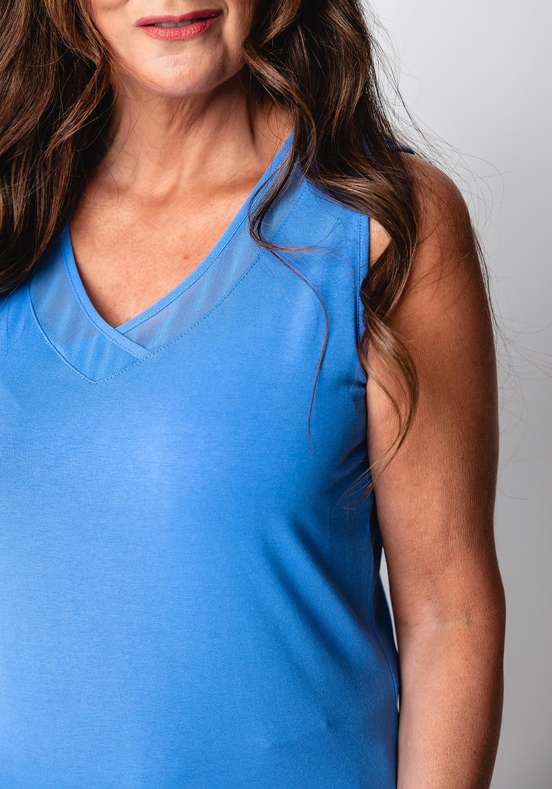 Barbara Lebek V Neck Vest Top, Blue