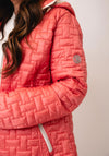 Barbara Lebek Geometric Padded Jacket, Coral