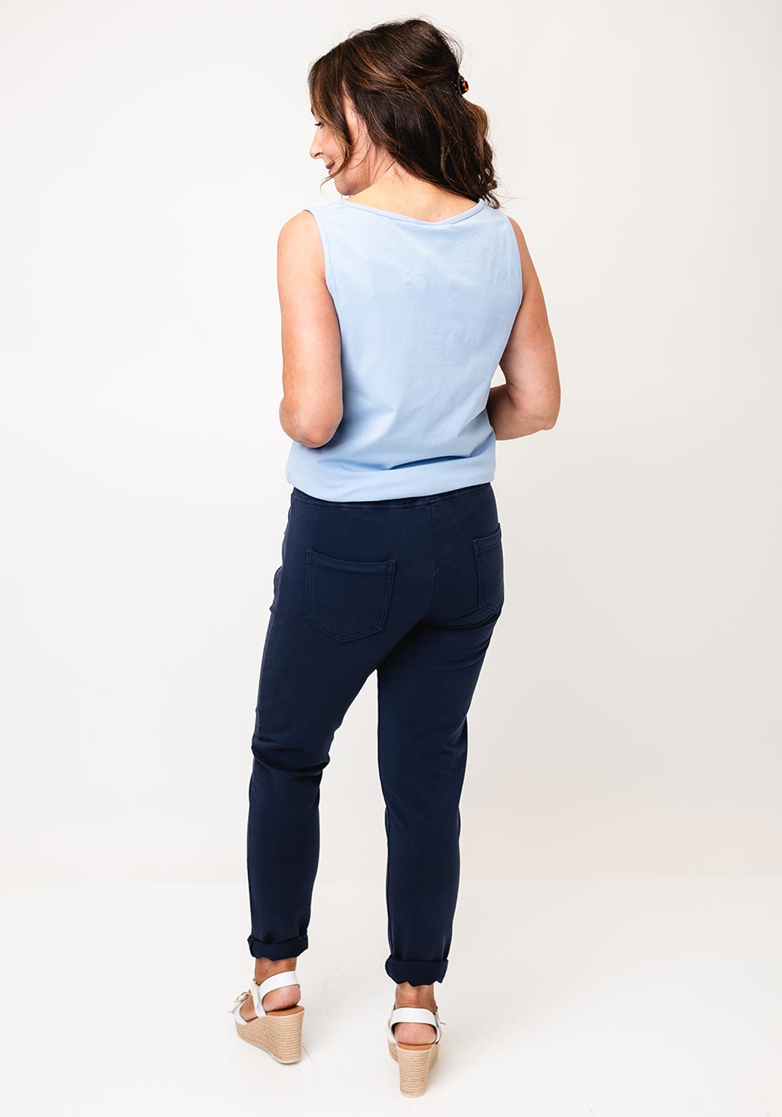 Barbara Lebek Scoop Neck Cami, Blue