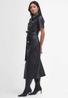 Barbour International Aria Leather Midi Dress, Black