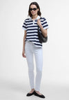 Barbour Ashbourne Striped Polo T Shirt, Navy and White
