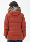 Barbour Womens Faux Fur Hood Midhurst Quilted Jacket, Spiced Pumkin
