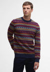 Barbour Men’s Easdale Fair Isle Knit Jumper, Navy Multi