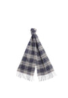 Barbour Lambswool Tartan Scarf, Black Slate