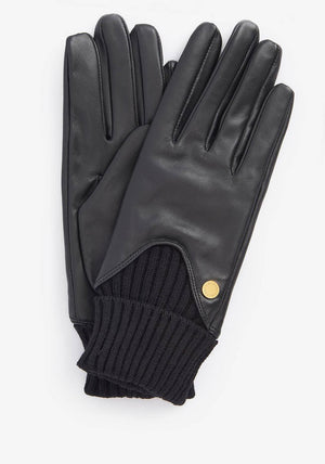 Barbour Deanna Leather Gloves, Black