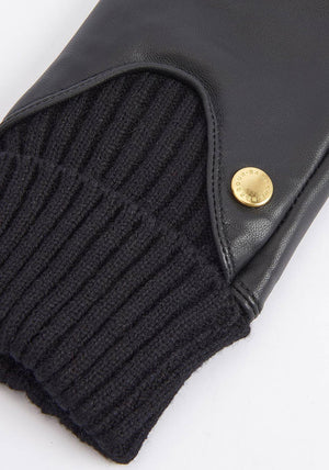 Barbour Deanna Leather Gloves, Black