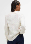 Barbour Womens Evie Collar Cable Knit Jumper, Cream