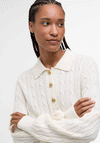 Barbour Womens Evie Collar Cable Knit Jumper, Cream