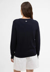 Barbour Cashmere Blend V-Neck Jumper, Navy