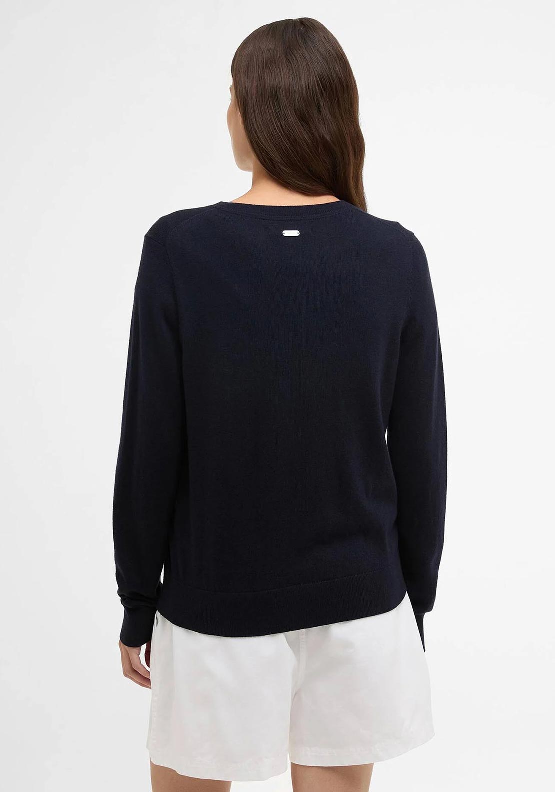 Barbour Cashmere Blend V-Neck Jumper, Navy