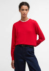 Barbour Cashmere Blend V-Neck Jumper, Red