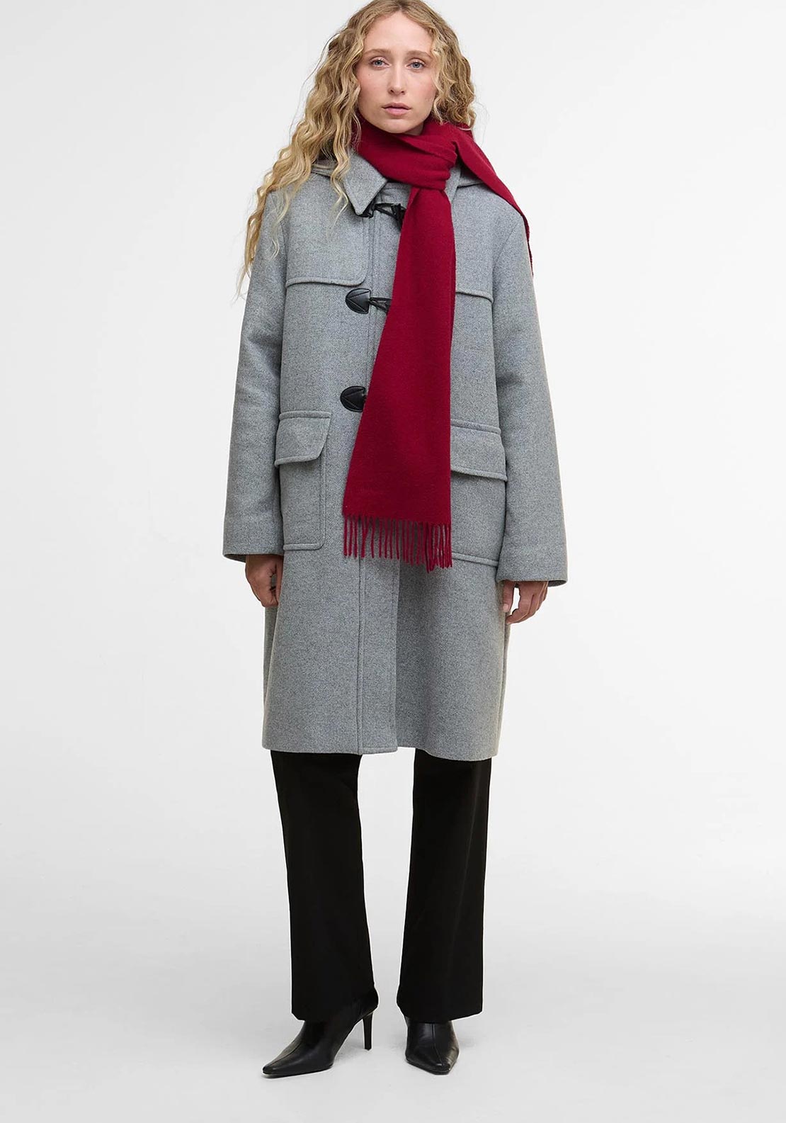 Barbour Lambswool Woven Scarf, Red