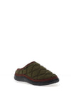 Barbour Outdale Quilted Slippers, Green & Brown
