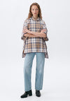 Barbour Portree Tartan Poncho, Cream Multi