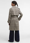 Barbour Maia Check Waterproof Trench, Green Multi