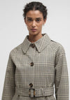 Barbour Maia Check Waterproof Trench, Green Multi