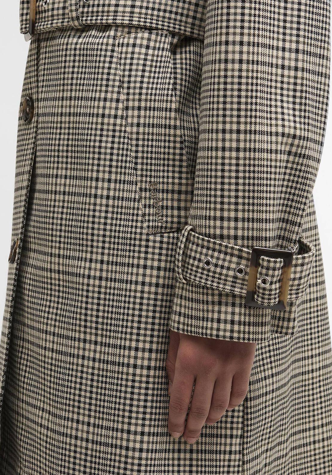 Barbour Maia Check Waterproof Trench, Green Multi