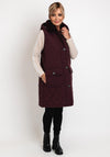 Barbour Womens Zander Faux Fur Collar Gilet, Burgundy