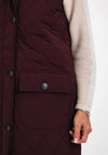 Barbour Womens Zander Faux Fur Collar Gilet, Burgundy
