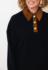 Barbour Quarter Button Jumper, Navy