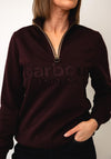 Barbour Cynthia Half Zip Sweatshirt, Red