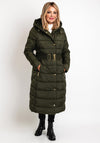 Barbour International Womens Track Line Quilted Long Coat, Khaki