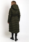 Barbour International Womens Track Line Quilted Long Coat, Khaki
