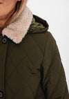 Barbour Womens Fox Quilted Long Jacket, Khaki