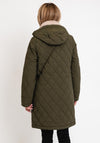 Barbour Womens Fox Quilted Long Jacket, Khaki