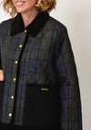 Barbour Ainsdale Checked Quilted Coat, Green Multi
