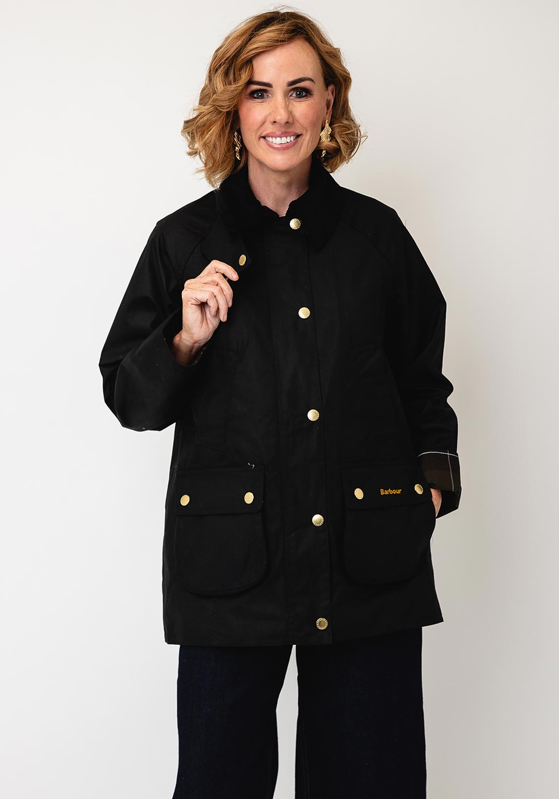 Barbour Modern Beadnell Wax Coat, Black